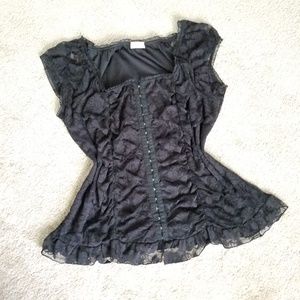 Julia's Closet Floral Lace Corset Style Blouse
